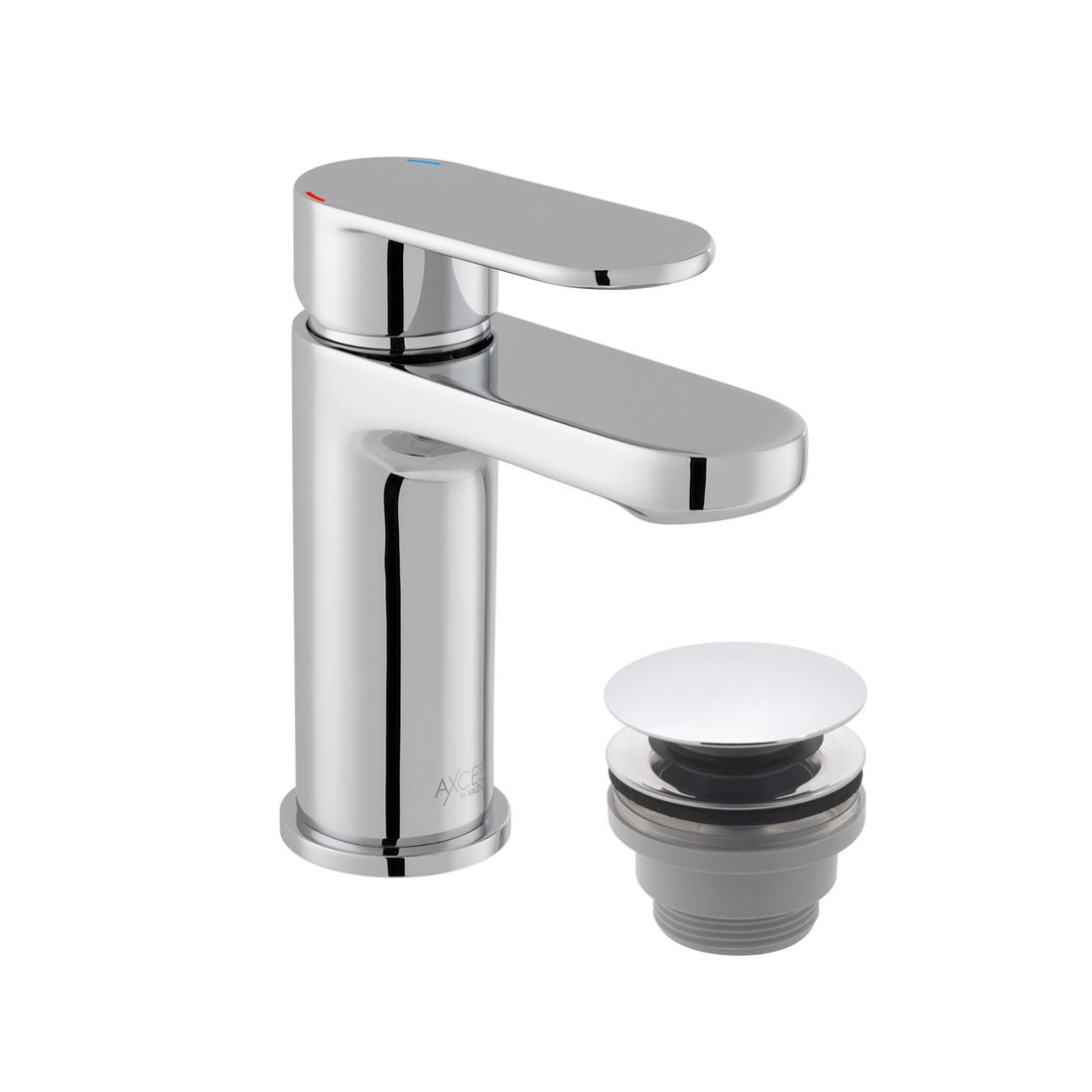 Vado Metiz Mono Basin Mixer with Push Waste - Chrome - AX-MET-100/CC-CP