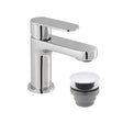 Vado Metiz Mini Mono Basin Mixer with Push Waste - Chrome - AX - MET - 100M/CC - CP - TAP 'N' SHOWER