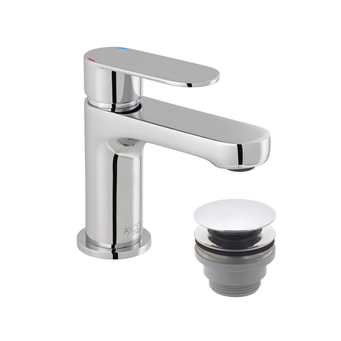 Vado Metiz Mini Mono Basin Mixer with Push Waste - Chrome - AX - MET - 100M/CC - CP - TAP 'N' SHOWER