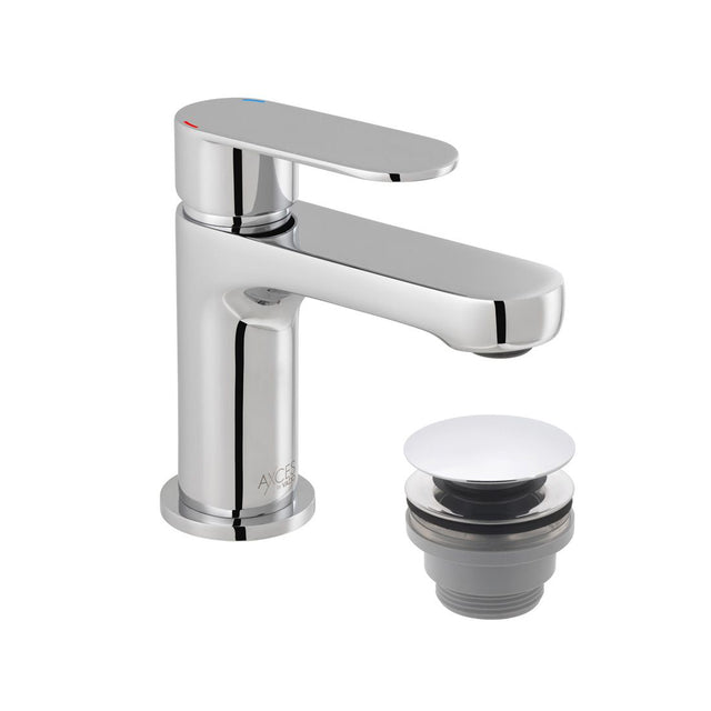 Vado Metiz Mini Mono Basin Mixer with Push Waste - Chrome - AX - MET - 100M/CC - CP - TAP 'N' SHOWER