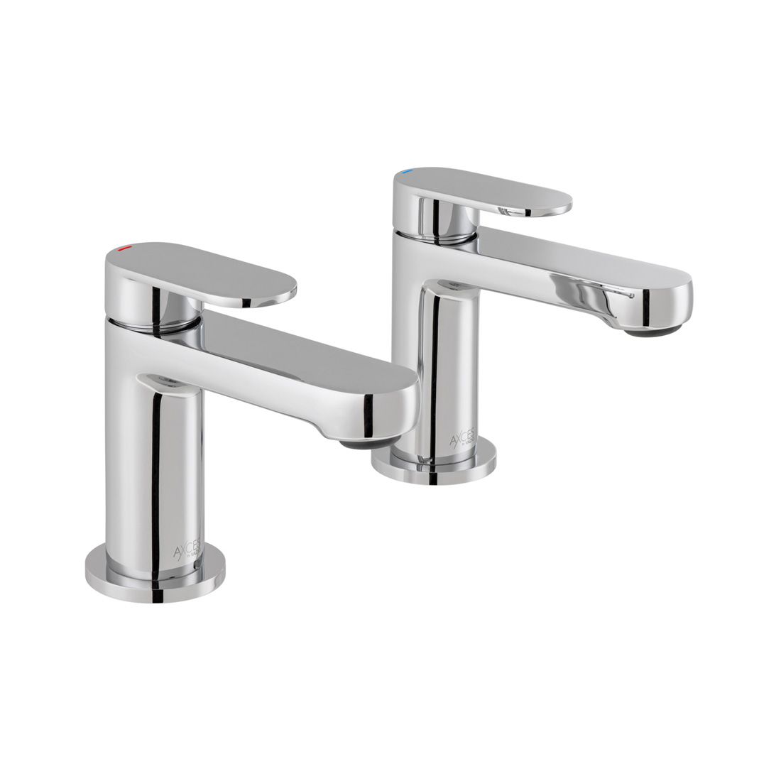 Vado Metiz Deck Mounted Basin Pillar Taps - Chrome - AX-MET-106-CP
