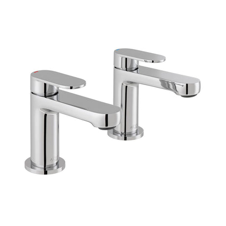 Vado Metiz Deck Mounted Basin Pillar Taps - Chrome - AX-MET-106-CP