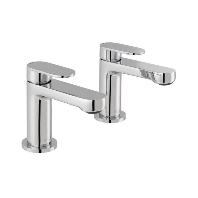 Vado Metiz Deck Mounted Basin Pillar Taps - Chrome - AX-MET-106-CP