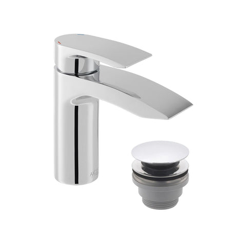 Vado Rowe Mono Basin Mixer With Push Waste - Chrome - AX-ROW-100/CC-CP
