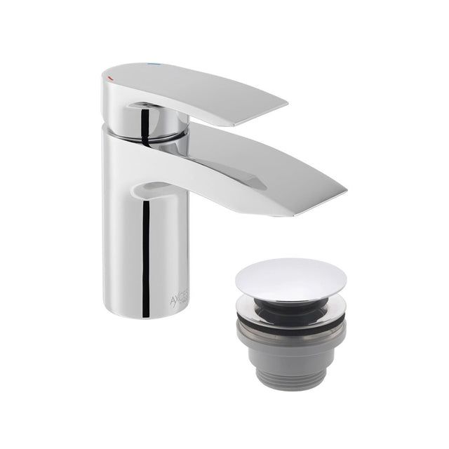 Vado Rowe Mini Mono Basin Mixer with Push Waste - Chrome - AX-ROW-100M/CC-CP