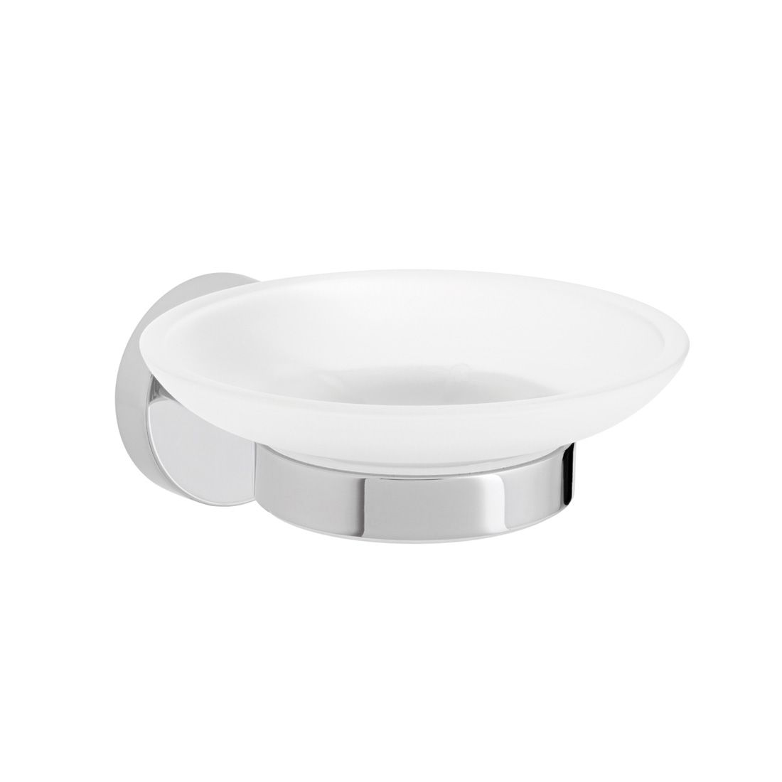 Vado Sirkel Frosted Glass Soap Dish With Holder - Chrome - AX-SIR-182-CP