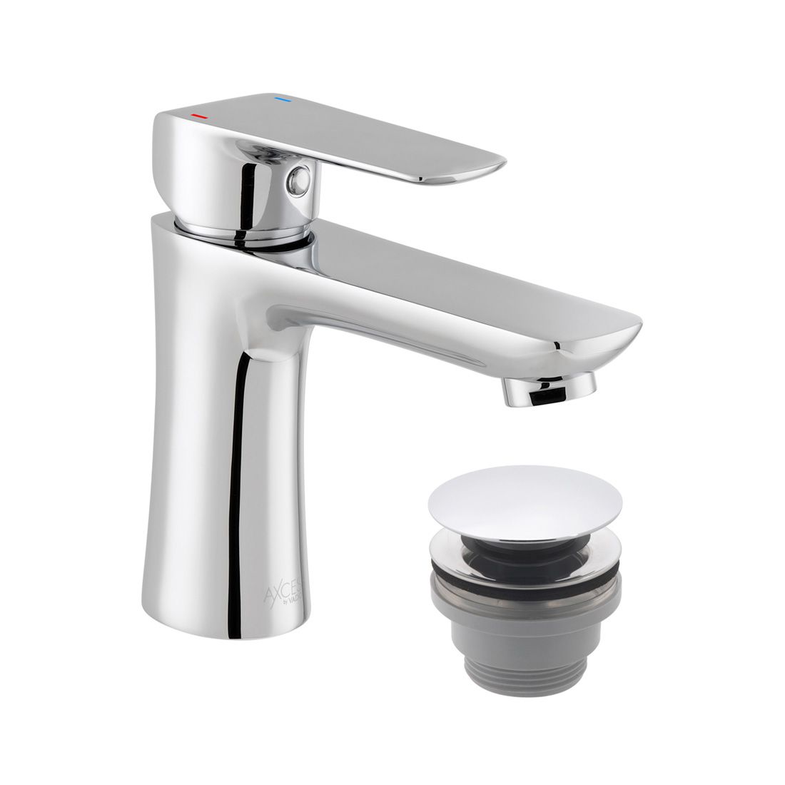 Vado Vala Mono Basin Mixer with Push Waste - Chrome - AX-VAL-100/CC-CP