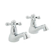 Vado Victoriana Deck Mounted Basin Pillar Taps - Chrome - AX-VIC-106/CD-CP