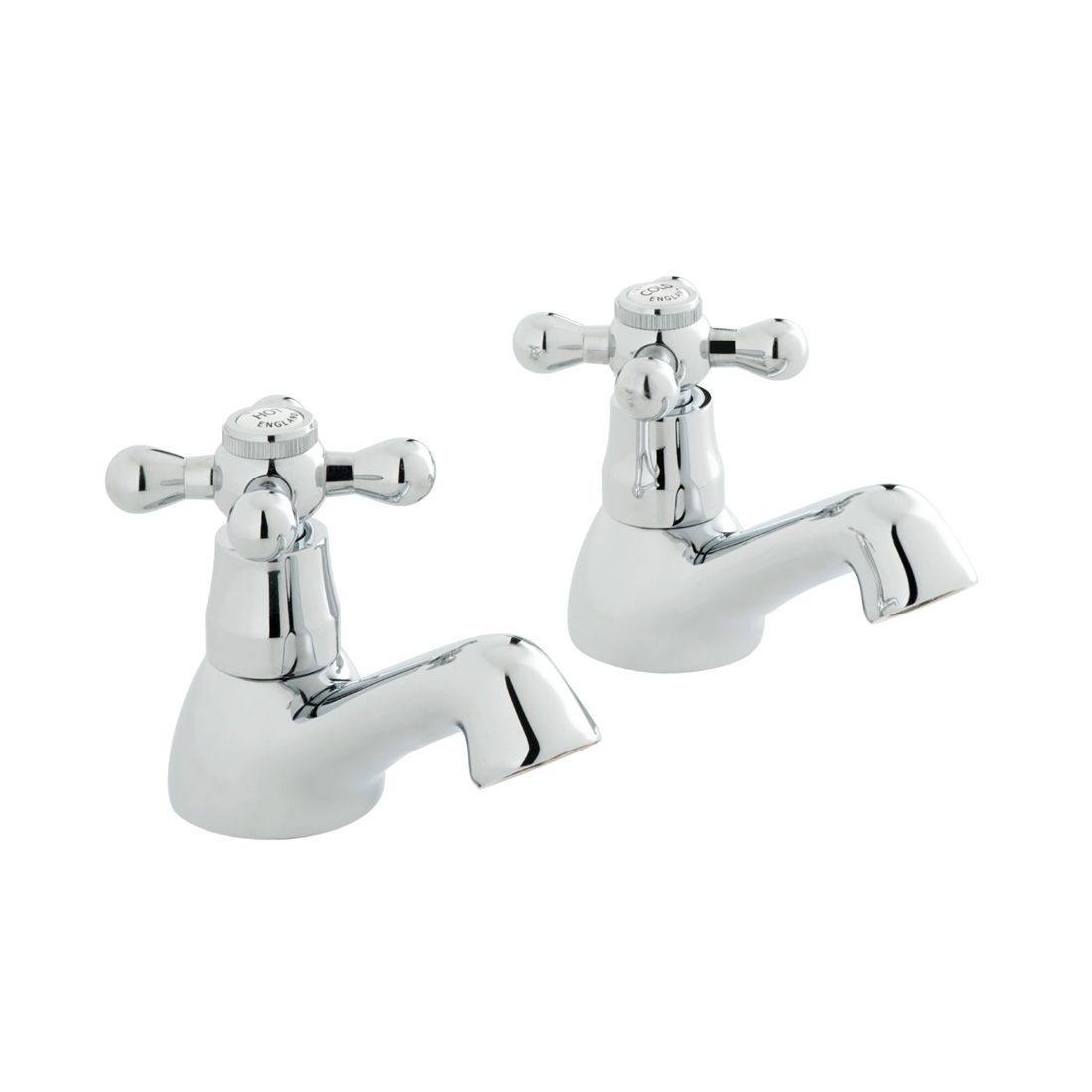 Vado Victoriana Deck Mounted Basin Pillar Taps - Chrome - AX-VIC-106/CD-CP