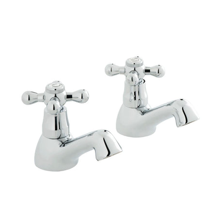 Vado Victoriana Deck Mounted Basin Pillar Taps - Chrome - AX-VIC-106/CD-CP