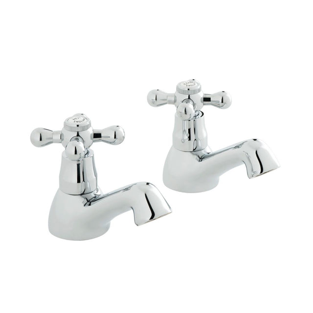 Vado Victoriana Deck Mounted Basin Pillar Taps - Chrome - AX-VIC-106/CD-CP