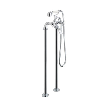 Vado Victoriana Floor Standing Bath Shower Mixer with Shower Kit - Chrome - AX-VIC-133/CD+K-CP