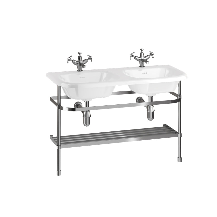 Burlington Double Roll Top Basin  0th 1000mm Wide - White - B10DE