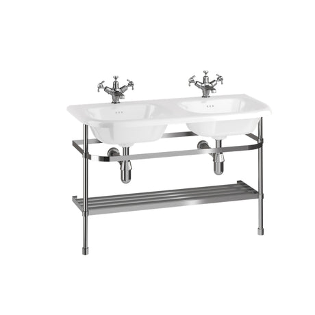 Burlington Double Roll Top Basin  0th 1000mm Wide - White - B10DE