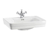Burlington Contemporary White 58cm 1 Tap Hole Square Basin - B11TH