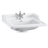 Burlington Classic 1 Tap Hole Square White Basin 650mm - B151TH