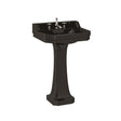 Burlington Bespoke 2 Tapholes Edwardian Pedestal Basin 560 x 470mm - Jet Black - B42THJET