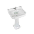 Burlington Bespoke Country Meadow 1 Taphole Edwardian Pedestal Basin 560 x 470mm - White - B41THMEAD