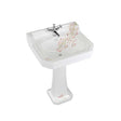 Burlington Bespoke Oriental 2 Tapholes Blossom Edwardian Pedestal Basin 560 x 470mm - White - B42THBLOSS