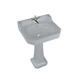 Burlington Bespoke 2 Tapholes Edwardian Pedestal Basin 560 x 470mm- Moon Grey - B42THGREY