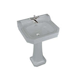 Burlington Bespoke 2 Tapholes Edwardian Pedestal Basin 560 x 470mm- Moon Grey - B42THGREY