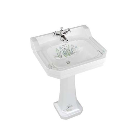 Burlington Edwardian 2 Tapholes Pedestal Basin 560 x 470mm - White - B42THMEAD