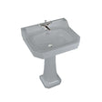 Burlington Bespoke 1 Taphole Edwardian Pedestal Basin 610 x 505mm - Moon Grey - B51THGREY