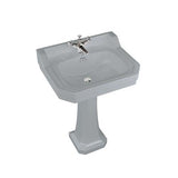 Burlington Bespoke 1 Taphole Edwardian Pedestal Basin 610 x 505mm - Moon Grey - B51THGREY