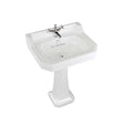 Burlington Bespoke Traditional 3 Tapholes Edwardian Pedestal Basin 610 x 505mm - White - B53THTRA