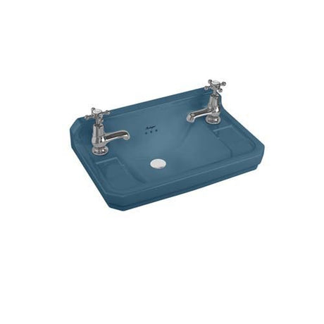 Burlington Bespoke Alaska 2 Tapholes Edwardian Cloakroom Basin 512 x 310mm - Blue - B82THBLUE