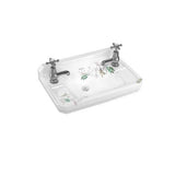 Burlington Bespoke Spring Forest 2 Tapholes Edwardian Cloakroom Basin 512 x 310mm - White - B82THFORE