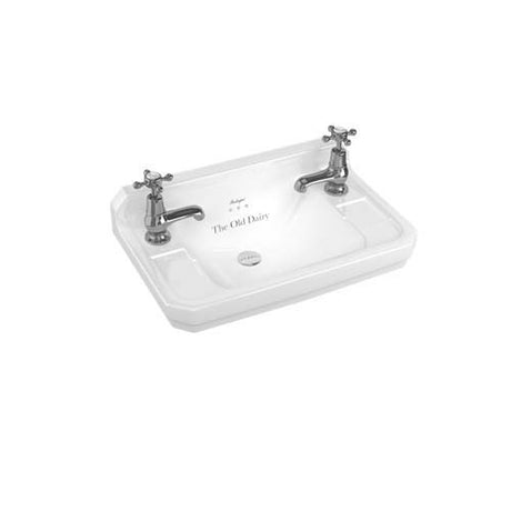 Burlington Bespoke Traditiona 2 Tapholesl Edwardian Cloakroom Basin 512 x 310mm - White - B82THTRA