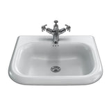 Burlington White Roll Top No Tap Hole Basin 55cm - B7E