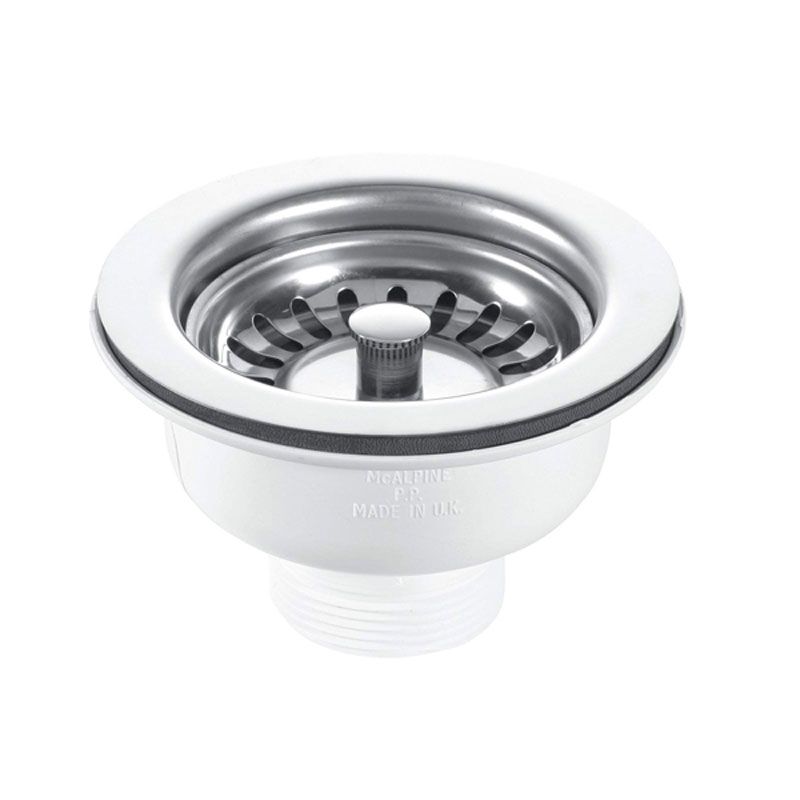 Rak Ceramics Stem Ball Plug Basket Strainer Waste 60mm - Stainless Steel - MBSWSS85-90