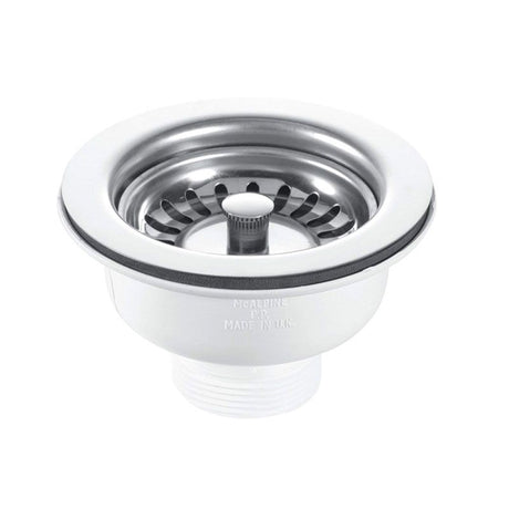 Rak Ceramics Stem Ball Plug Basket Strainer Waste 60mm - Stainless Steel - MBSWSS85-90