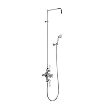 Burlington Avon Chrome Thermostatic Exposed Shower Valve with Rigid Riser Hose & Handset - BAF3S