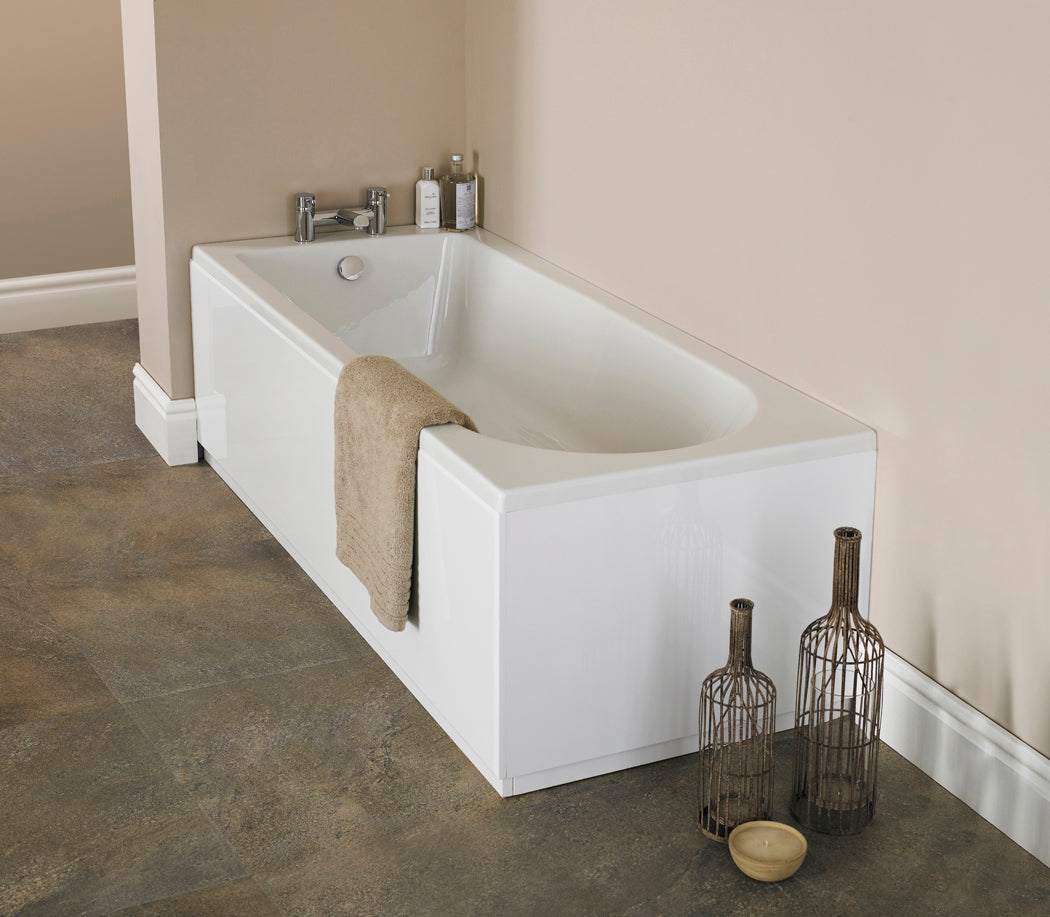 Nuie Barmby White Contemporary Standard Single Ended Bath 1700x700 - N