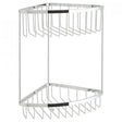 Vado Basket Large double triangular chrome corner basket with integral hook wall mounted bathroom accessory