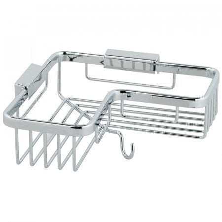 Vado Basket Corner wall-mounted chrome bathroom accessory with hook and durable metal construction