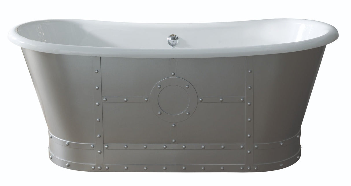 Launde Abbey Industrial Freestanding Industrial Boat Bath 1710mm - Sanded - TAP 'N' SHOWER