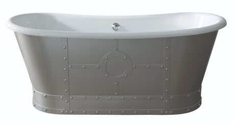 Launde Abbey Industrial Freestanding Industrial Boat Bath 1710mm - Gray