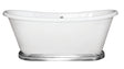 Launde Abbey Boat Freestanding Double Ended Acrylic Boat Bath with Aluminium Plinth 1800mm - White - TAP 'N' SHOWER