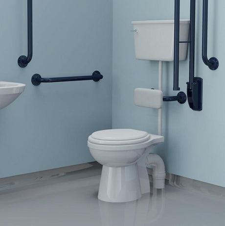 Bathex Doc M Mild Steel Corner WC Low Level 3 Rail Pack - Blue - 80001