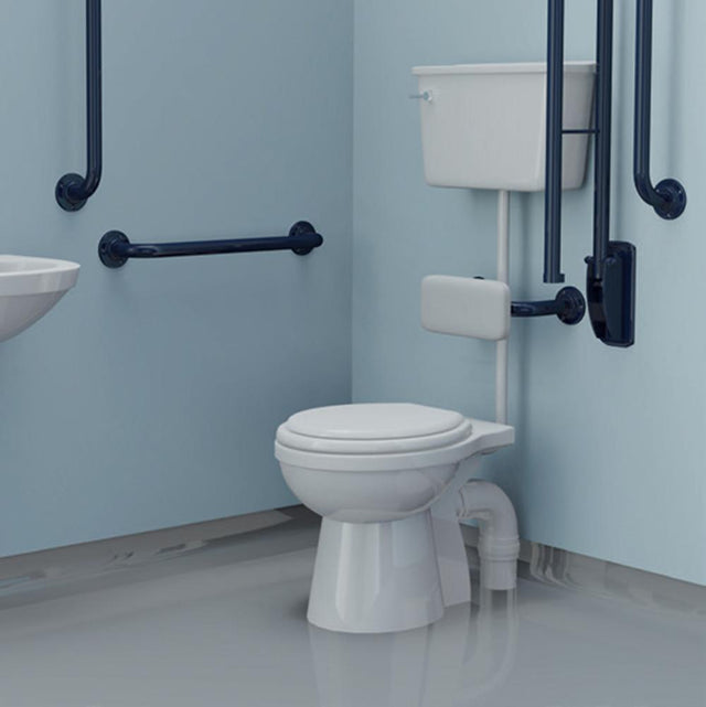 Bathex Doc M Mild Steel Corner WC Low Level 3 Rail Pack - Blue - 80001