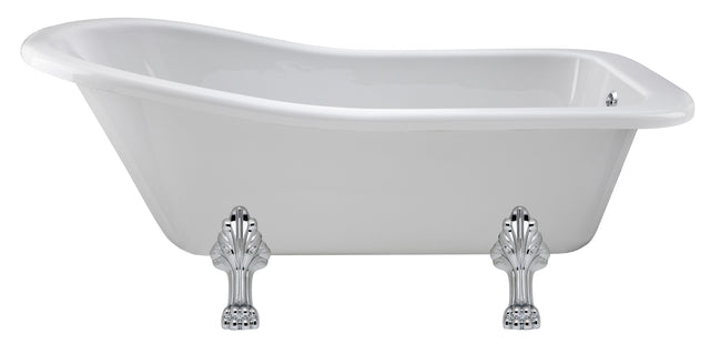 Launde Abbey Fordham Freestanding Acrylic Slipper Bath with 2 Feet Set 1500mm - White