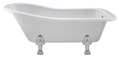Launde Abbey Fordham Freestanding Acrylic Slipper Bath with 2 Feet Set - 1700mm - White
