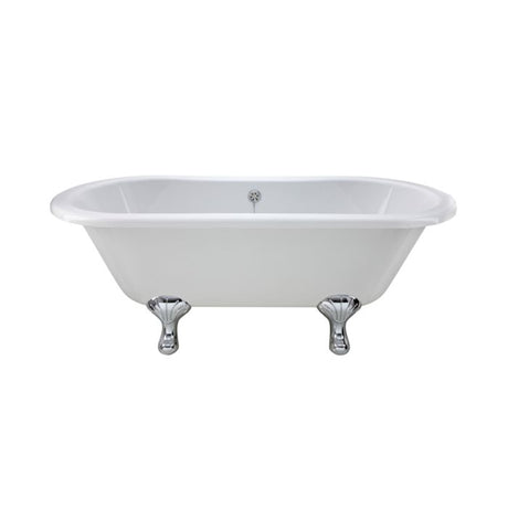 Launde Abbey Elmstead Freestanding Double Ended Slipper Bath with 1 Feet Set 1500mm - White