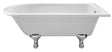 Launde Abbey Tye Single Ended Shower Bath with 1 Feet Set 1500mm - White