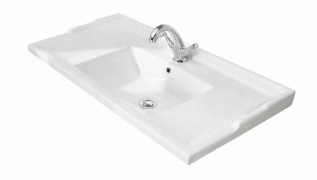 Bayswater 1 Tap Hole Countertop Basin 1000mm  - White - BAYC205