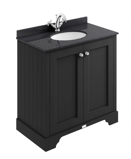 Bayswater Floorstanding Vanity Unit 2 Doors 800mm - Matt Black - BAYF404